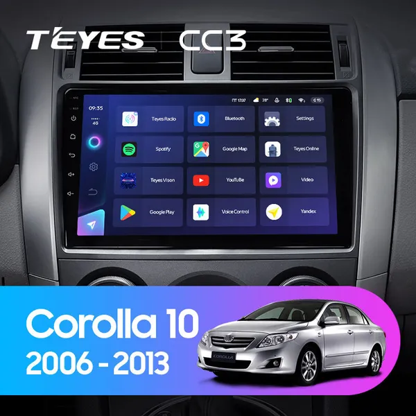 Штатная магнитола Teyes CC3 2k 6+128 Gb Toyota Corolla 10 E140 E150 2006-2013 (B)