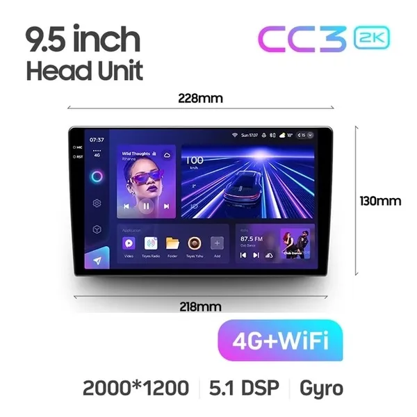 Штатная магнитола Teyes CC3 2k 6+128 Gb Toyota Corolla 11 2017-2018 2