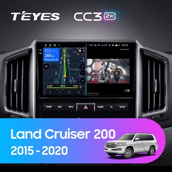 Штатная магнитола Teyes CC3 2k 6+128 Gb Toyota Land Cruiser 11 200 2015-2020