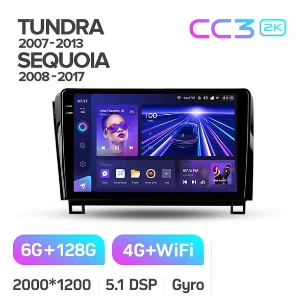 Штатна магнітола Teyes CC3 2k 6+128 Gb Toyota Tundra XK50 2007-2013, Sequoia XK60 2008-2017 10" 2