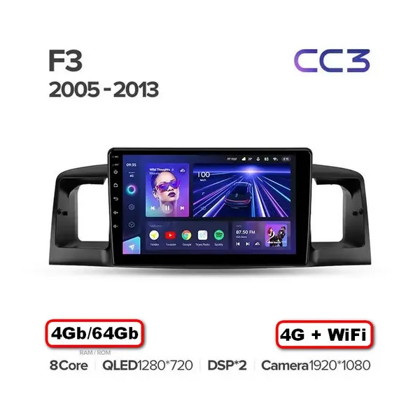 Штатная магнитола Teyes CC3 4+64 Gb BYD F3 1 2005-2013 2