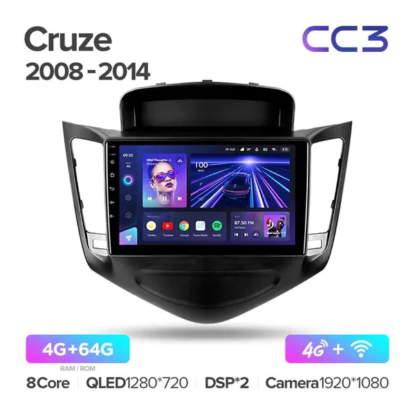 Штатная магнитола Teyes CC3 4+64 Gb Chevrolet Cruze J300 2008-2014 2