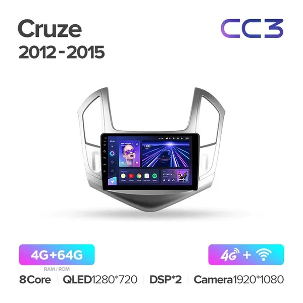 Штатная магнитола Teyes CC3 4+64 Gb Chevrolet Cruze J300 J308 2012-2015 2