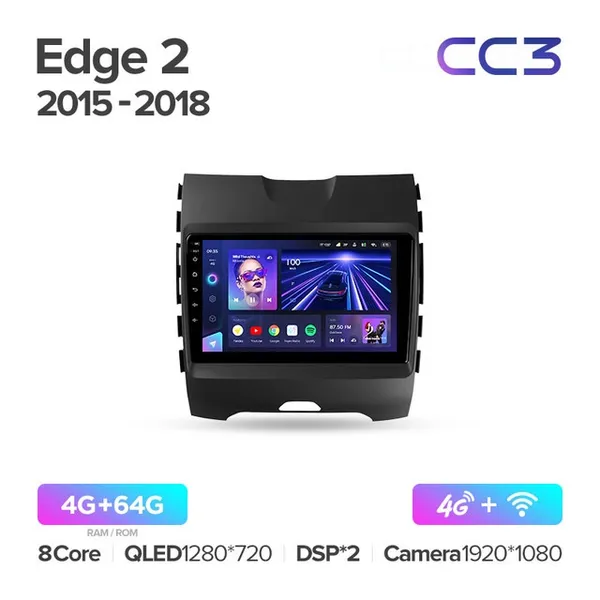 Штатная магнитола Teyes CC3 4+64 Gb Ford Edge 2 2015-2018 (F1) 2