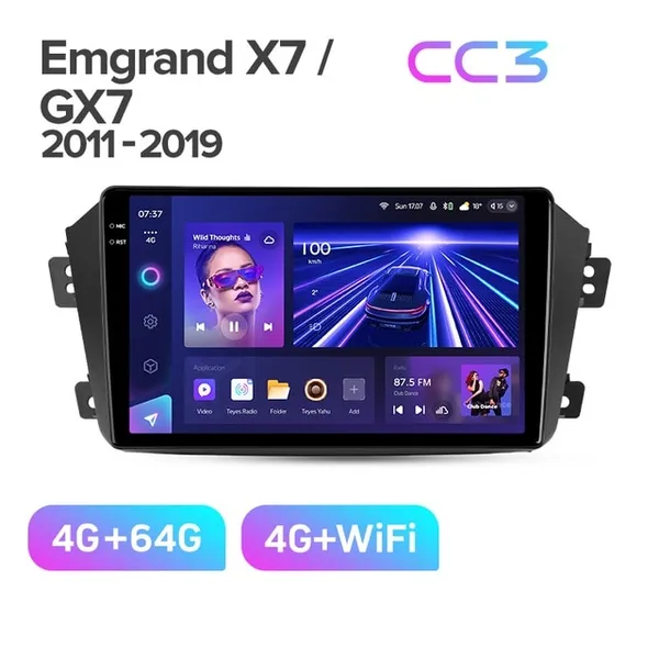 Штатная магнитола Teyes CC3 4+64 Gb Geely Emgrand X7 1 GX7 EX7 2011-2019 2