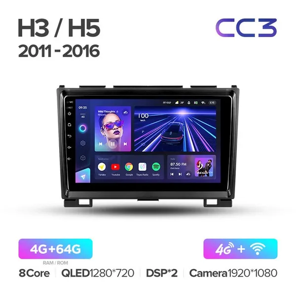 Штатна магнітола Teyes CC3 4+64 Gb Great Wall Haval H3 H5 2011-2016 2