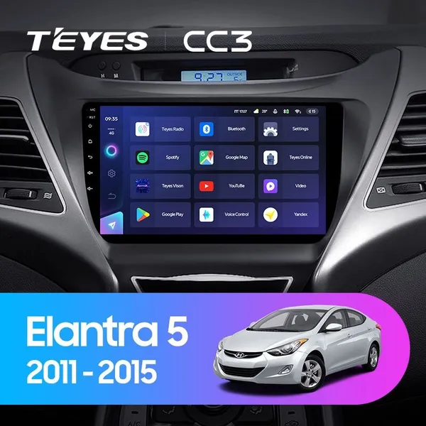 Штатна магнітола Teyes CC3 4+64 Gb Hyundai Elantra 5 JK GD MD UD 2010-2016