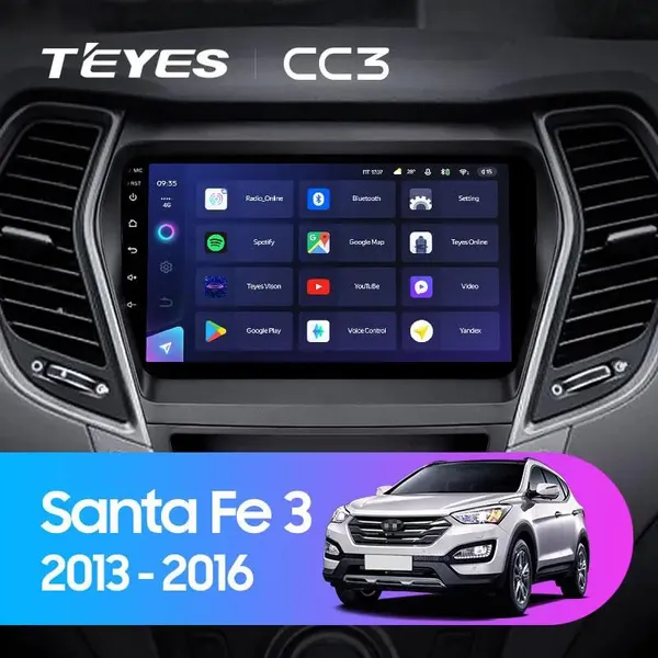 Штатна магнітола Teyes CC3 4+64 Gb Hyundai Santa Fe 3 2013-2016 (C)