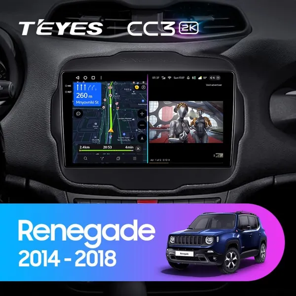 Штатная магнитола Teyes CC3 4+64 Gb Jeep Renegade 2014-2018