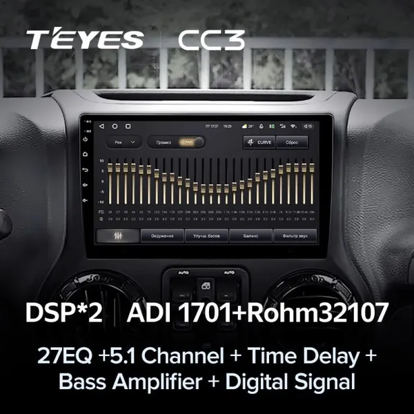 Штатна магнітола Teyes CC3 4+64 Gb Jeep Wrangler 3 JK (F1) 2008-2010 3