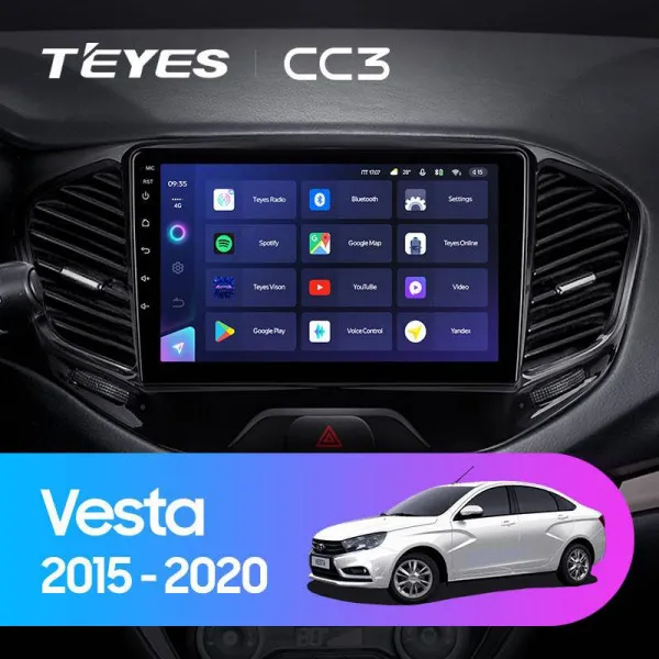Штатная магнитола Teyes CC3 4+64 Gb LADA Vesta Cross Sport 2015-2019