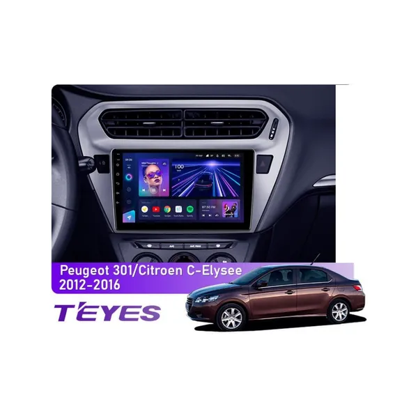 Штатна магнітола Teyes CC3 4+64 Gb Peugeot 301, Citroen C-Elysee (1 Din) 2012-2016 (2 кнопки)