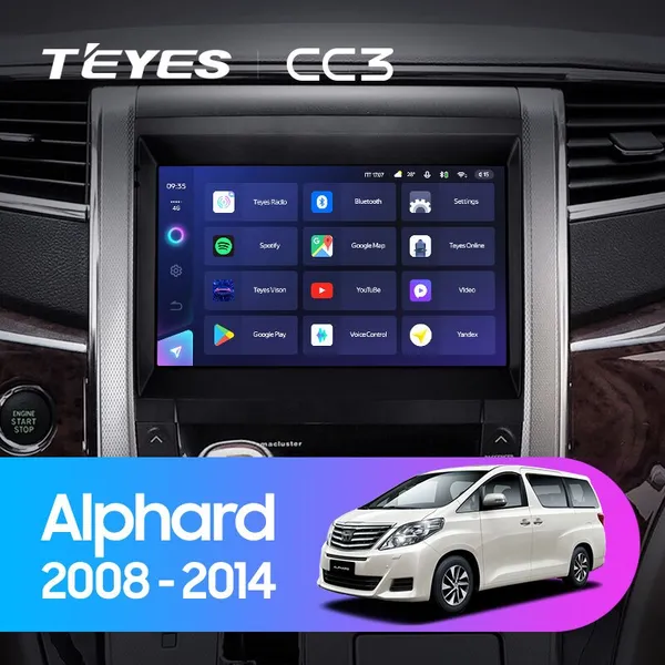 Штатна магнітола Teyes CC3 4+64 Gb Toyota Alphard H20 2008-2014