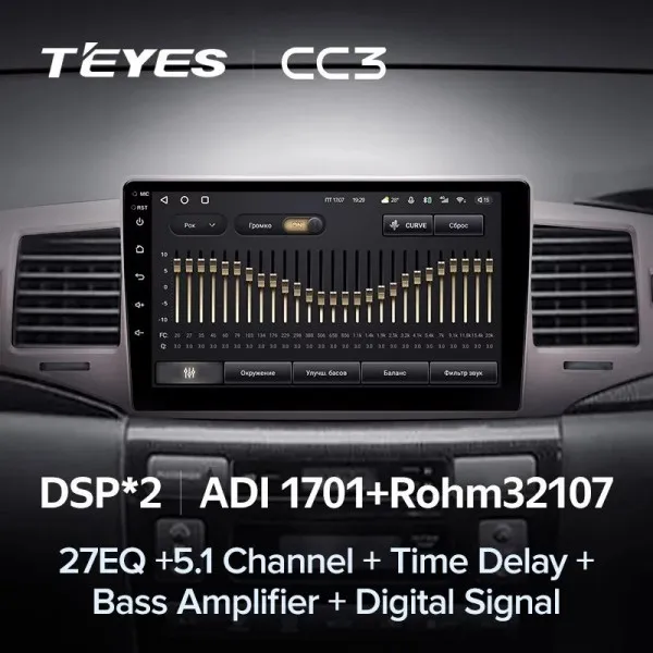 Штатна магнітола Teyes CC3 4+64 Gb Toyota Corolla 9 E120 2004-2006 3