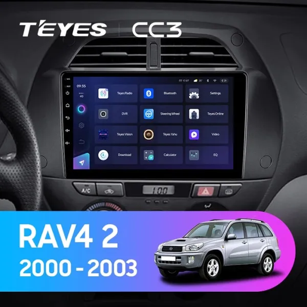 Штатная магнитола Teyes CC3 4+64 Gb Toyota RAV4 2 CA20 CA20W XA20 2000-2003