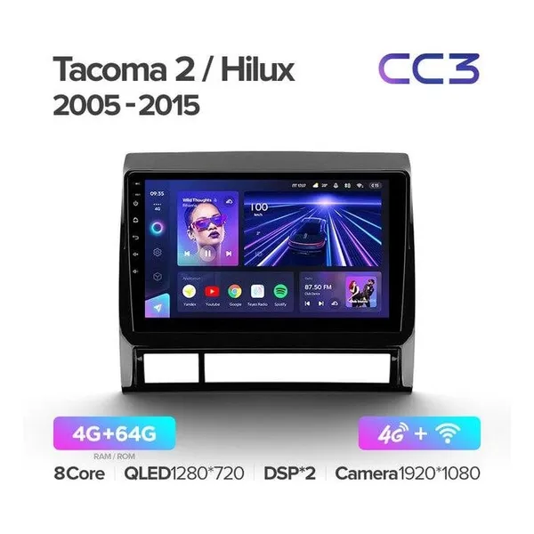 Штатна магнітола Teyes CC3 4+64 Gb Toyota Tacoma 2 N200, Hilux 2005-2015 3