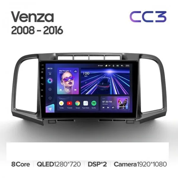 Штатная магнитола Teyes CC3 4+64 Gb Toyota Venza 2008-2016 2