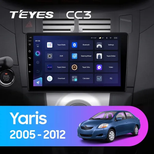 Штатная магнитола Teyes CC3 4+64 Gb Toyota Yaris XP90 2005-2012