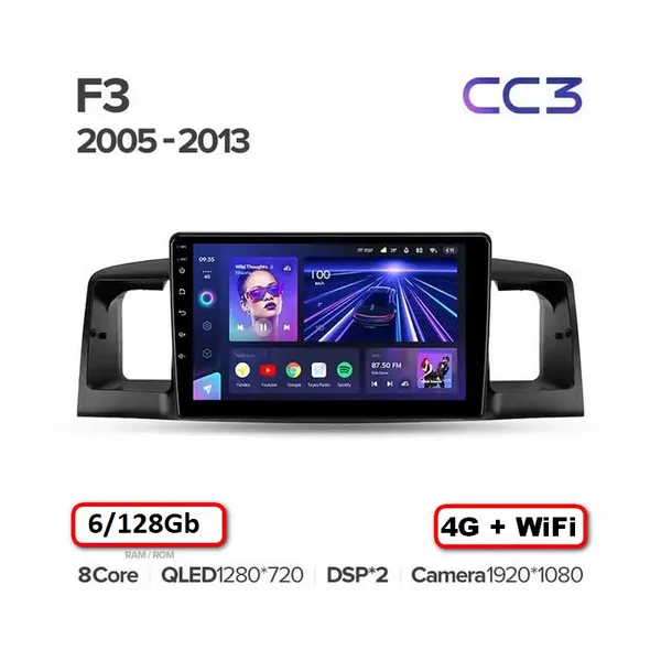 Штатна магнітола Teyes CC3 6+128 Gb BYD F3 1 2005-2013 2