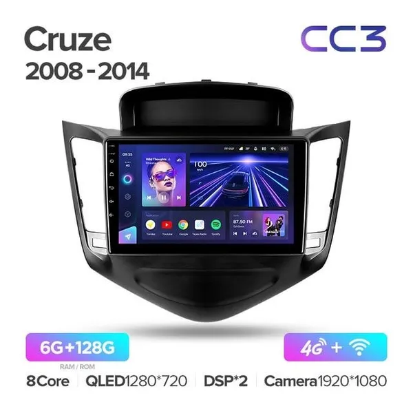 Штатна магнітола Teyes CC3 6+128 Gb Chevrolet Cruze J300 2008-2014 2