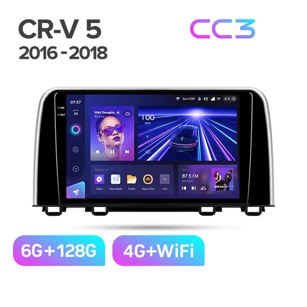 Штатная магнитола Teyes CC3 6+128 Gb Honda CR-V 5 RT RW 2016-2018 2
