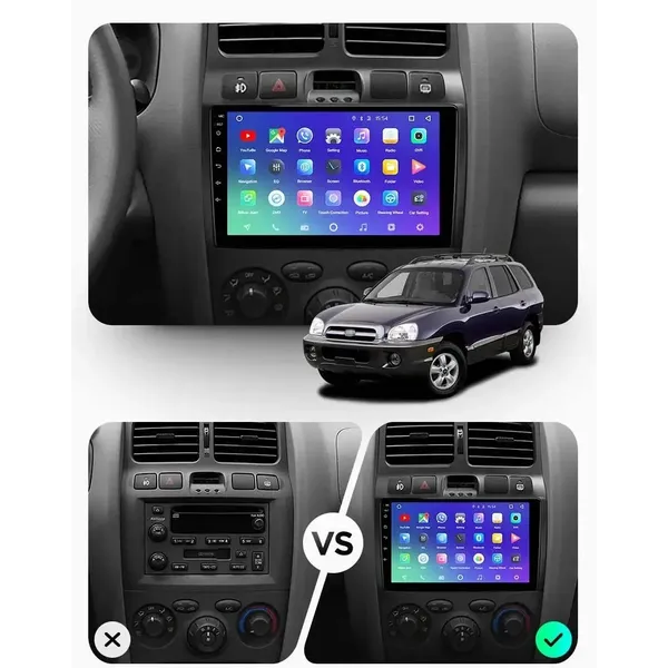 Штатная магнитола Teyes CC3 6+128 Gb Hyundai Santa Fe SM 2000-2012, JAC S1 (Rein) 1 2007-2013 3