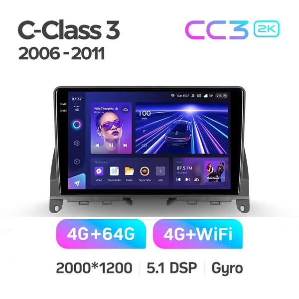 Штатна магнітола Teyes CC3 6+128 Gb Mercedes-Benz C-Class 3 W204 S204 2006-2011 2
