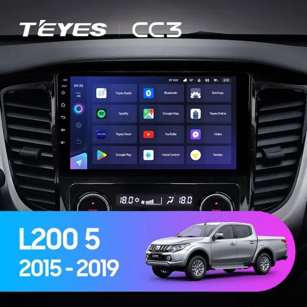 Штатна магнітола Teyes CC3 6+128 Gb Mitsubishi L200 5 2015-2019 Automatic air conditioning