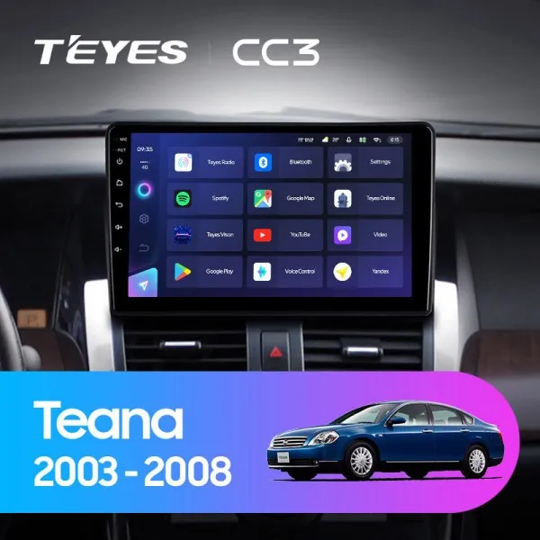 Штатная магнитола Teyes CC3 6+128 Gb Nissan Teana J31 2003-2008