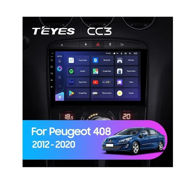 Штатна магнітола Teyes CC3 6+128 Gb Peugeot 408 1 T7 2012-2020, 308 2007-2015