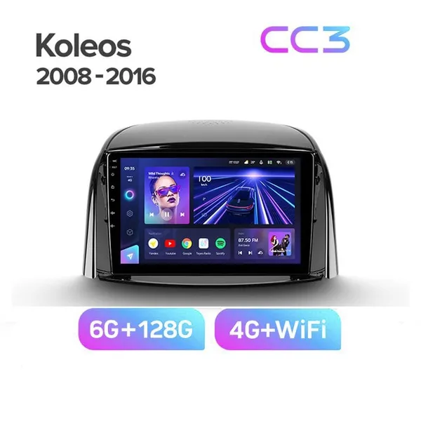 Штатна магнітола Teyes CC3 6+128 Gb Renault Koleos 2008-2016 (B) 9" 2
