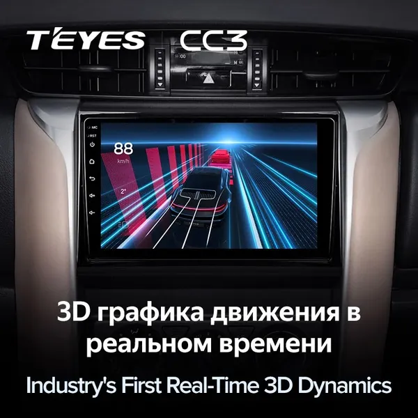 Штатна магнітола Teyes CC3 6+128 Gb Toyota Fortuner 2 2015-2018 4