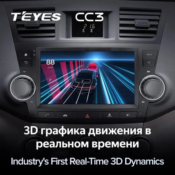 Штатна магнітола Teyes CC3 6+128 Gb Toyota Highlander 2 XU40 2007-2013 3