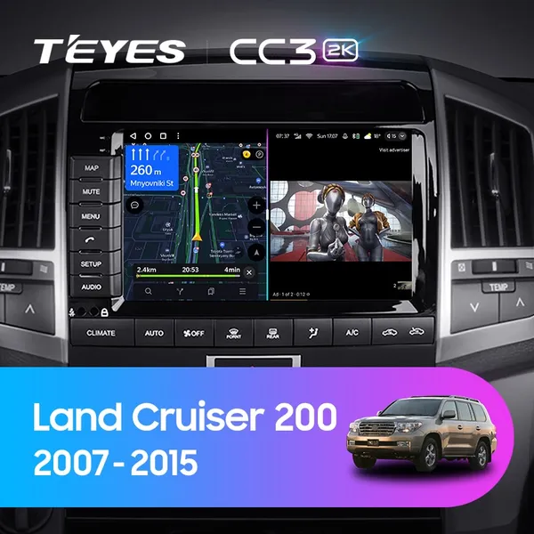 Штатная магнитола Teyes CC3 6+128 Gb Toyota Land Cruiser 11 200 2007-2015 (A, maximum equipment)