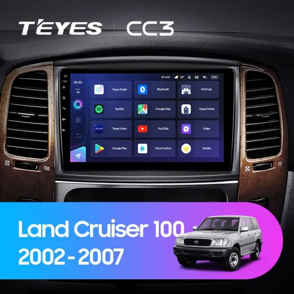 Штатна магнітола Teyes CC3 6+128 Gb Toyota Land Cruiser LC 100-A 2002-2007 (A)