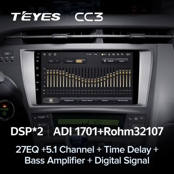 Штатна магнітола Teyes CC3 6+128 Gb Toyota Prius XW30 2009-2015 5