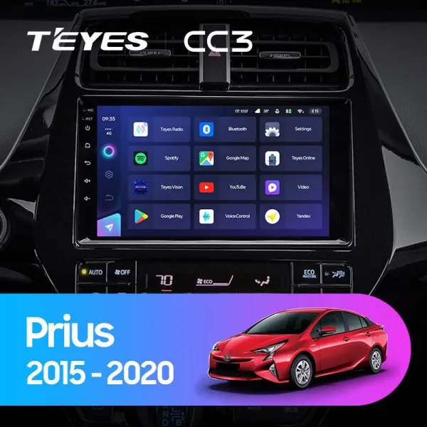 Штатна магнітола Teyes CC3 6+128 Gb Toyota Prius XW50 2015-2020
