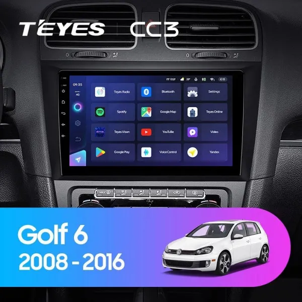 Штатна магнітола Teyes CC3 6+128 Gb Volkswagen Golf 6 2006-2018