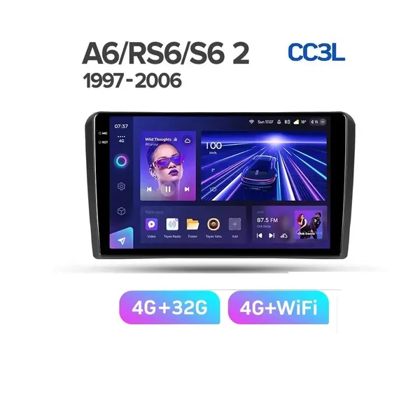 Штатна магнітола Teyes CC3L 4+32 Gb Audi A6 2 1997-2004, S6 2 1999-2004, RS6 1 2002-2006 9" 5