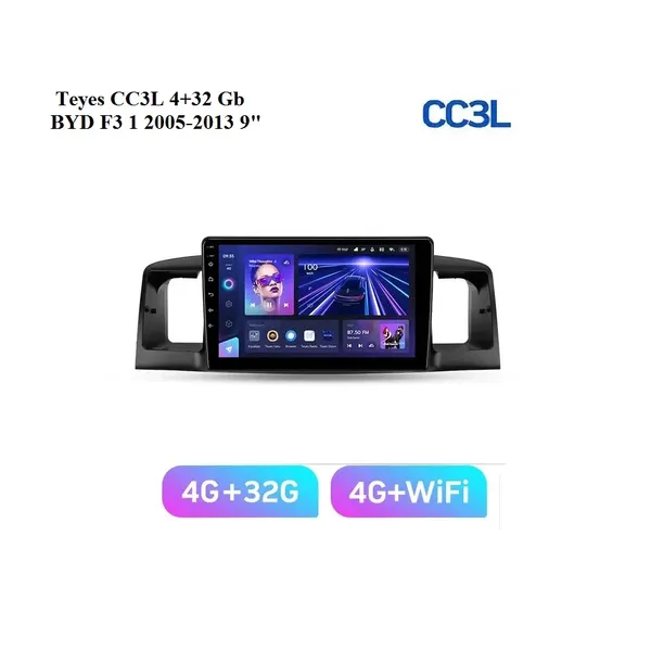 Штатна магнітола Teyes CC3L 4+32 Gb BYD F3 1 2005-2013 9" 3