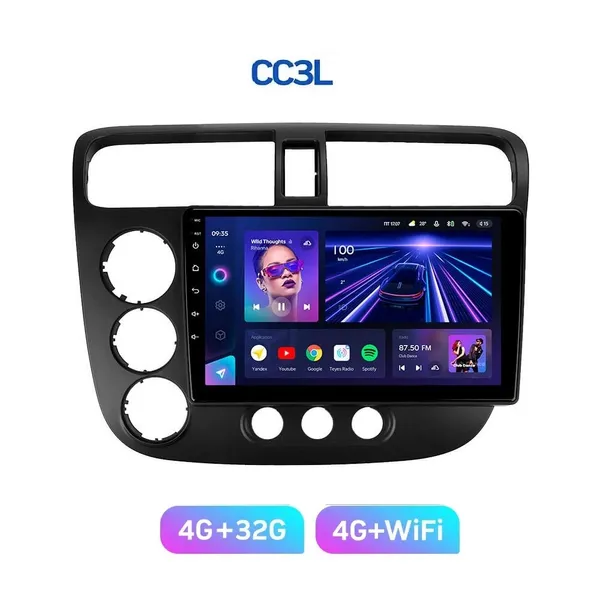 Штатна магнітола Teyes CC3L 4+32 Gb Honda Civic 7 2000-2006 9" 6