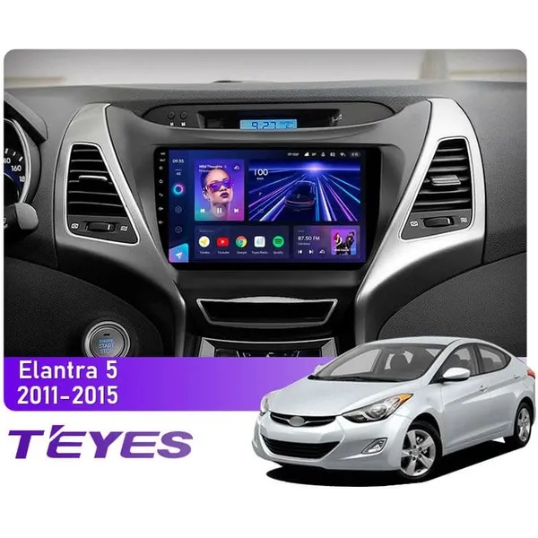 Штатная магнитола Teyes CC3L 4+32 Gb Hyundai Elantra 5 JK GD MD UD 2010-2016 (F2) 9"