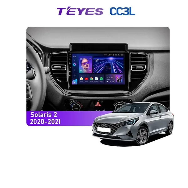 Штатна магнітола Teyes CC3L 4+32 Gb Hyundai Solaris 2 2020-2021 9"