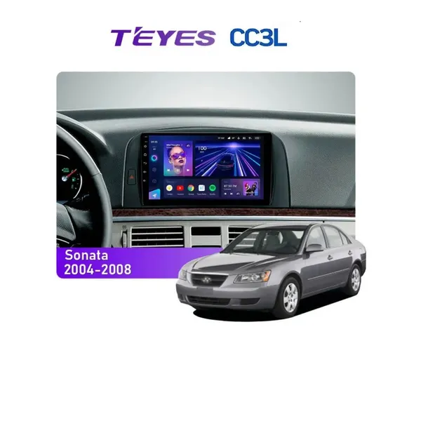 Штатна магнітола Teyes CC3L 4+32 Gb Hyundai Sonata NF 2004-2008 9"