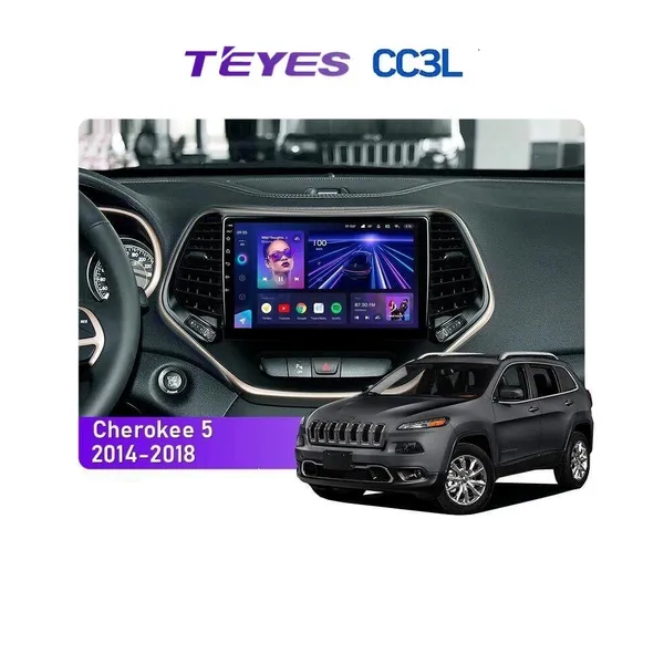 Штатная магнитола Teyes CC3L 4+32 Gb Jeep Cherokee 5 KL 2014-2018 10"