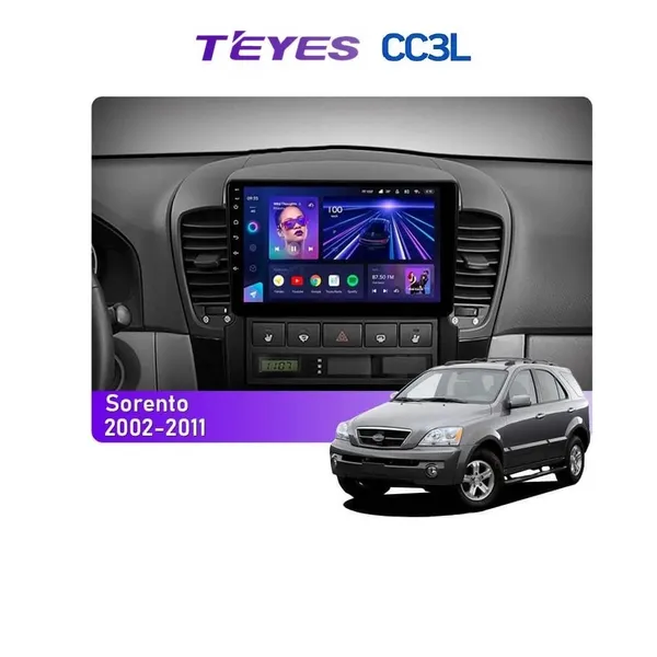 Штатна магнітола Teyes CC3L 4+32 Gb Kia Sorento BL 2002-2011 9"