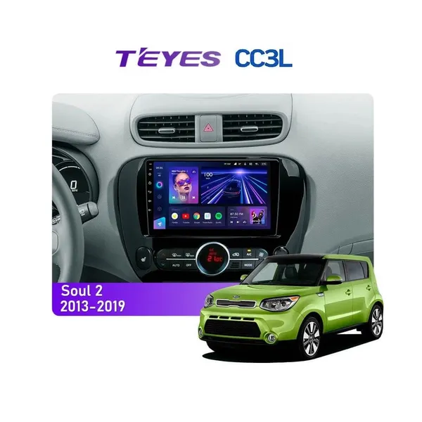 Штатная магнитола Teyes CC3L 4+32 Gb Kia Soul 2 PS 2013-2019 (B) 9"