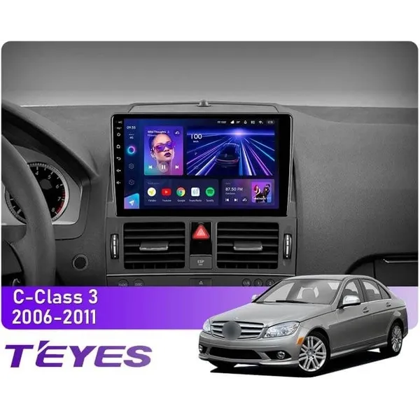 Штатна магнітола Teyes CC3L 4+32 Gb Mercedes-Benz C-Class 3 W204 S204 2006-2011 9"