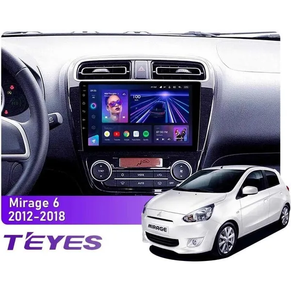 Штатна магнітола Teyes CC3L 4+32 Gb Mitsubishi Mirage 6 2012-2018 9"