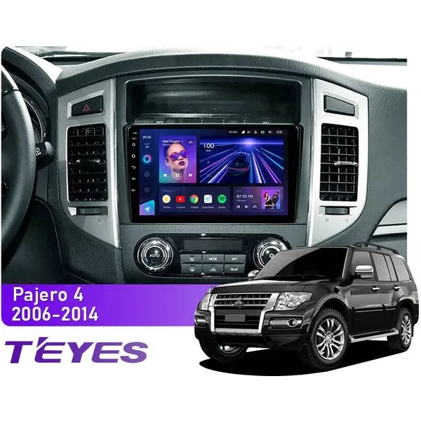 Штатная магнитола Teyes CC3L 4+32 Gb Mitsubishi Pajero 4 V80 V90 2006-2014 (A) 9"